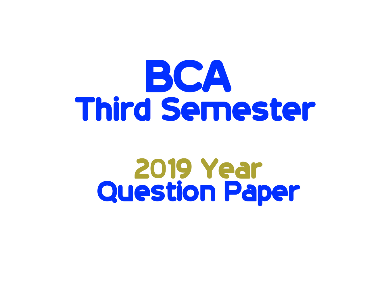 BCA Third Sem