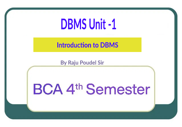 Unit One Introduction To DBMS|| (DataBase Management System) DBMS || By ...