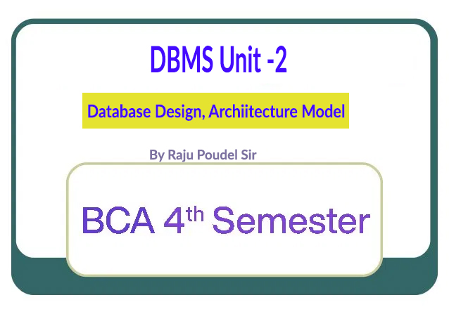 Unit Two Database Design, Architecture And Model|| (DataBase Management ...