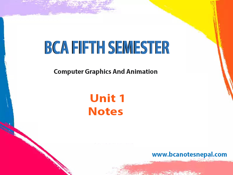 Unit One Computer Graphics And Animation